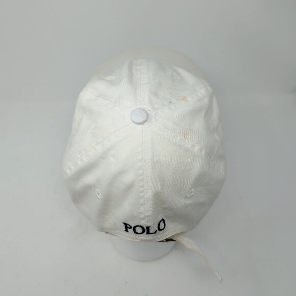 Vintage Polo Ralph Lauren White Baseball Cap Adjustable - Picture 6 of 12